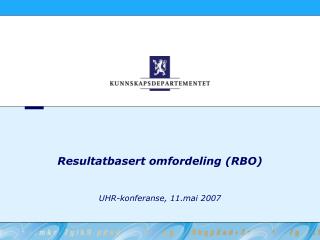 Resultatbasert omfordeling (RBO)