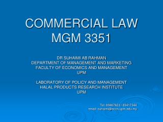 COMMERCIAL LAW MGM 3351