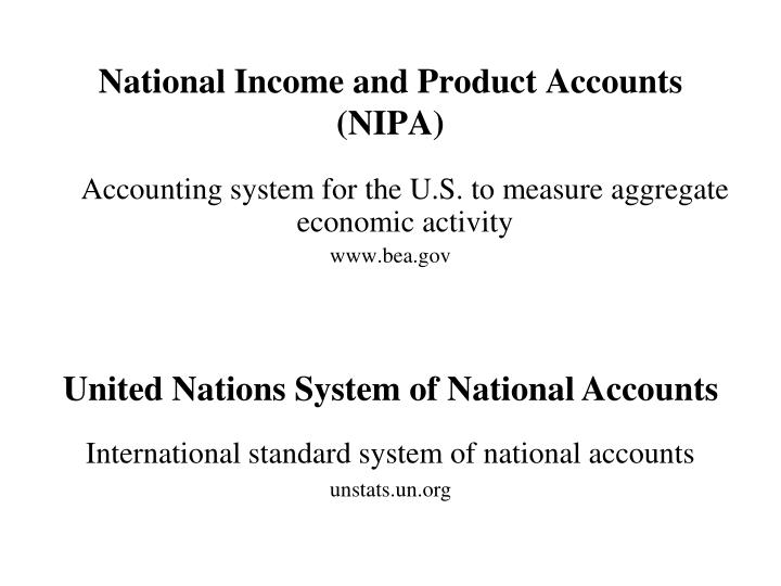 national income and product accounts nipa