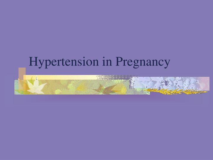 hypertension in pregnancy