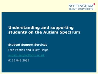 Understanding and supporting students on the Autism Spectrum