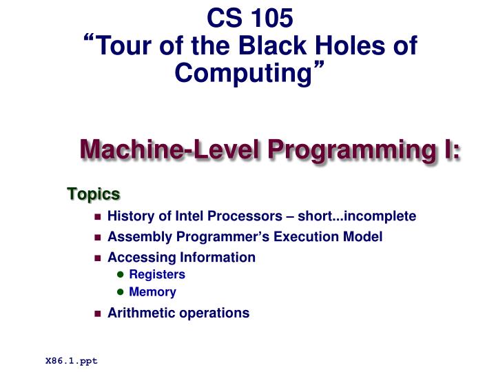 machine level programming i