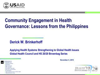 Community Engagement in Health Governance: Lessons from the Philippines