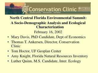 North Central Florida Environmental Summit: