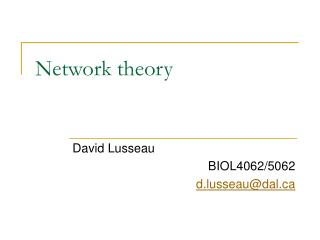 Network theory