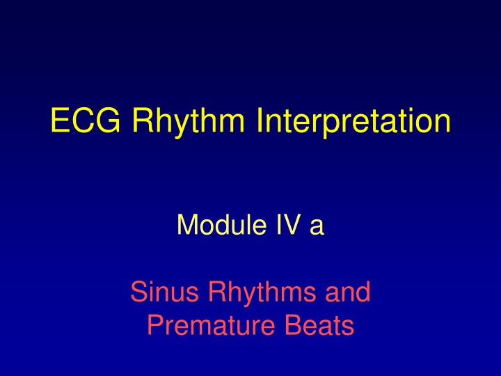 ecg rhythm interpretation