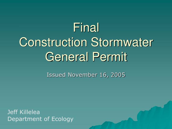 final construction stormwater general permit