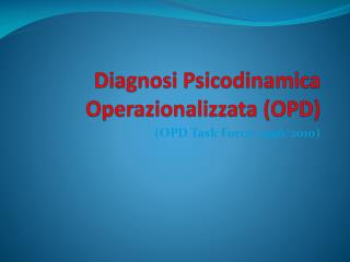 diagnosi psicodinamica operazionalizzata opd