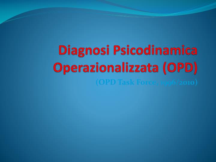 diagnosi psicodinamica operazionalizzata opd