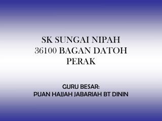 sk sungai nipah 36100 bagan datoh perak