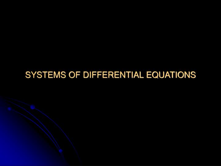 systems of differential equations