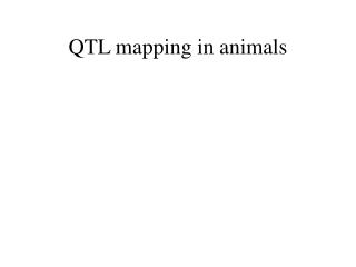 QTL mapping in animals