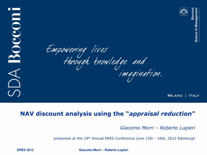 nav discount analysis using the appraisal reduction
