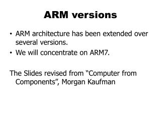 ARM versions
