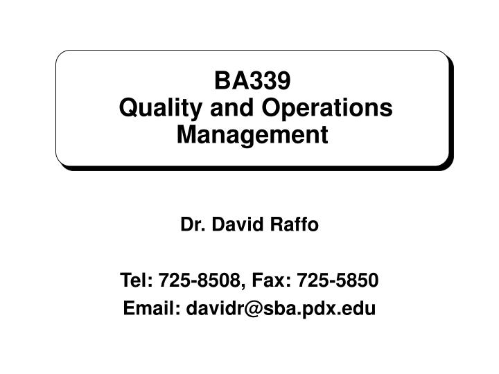ba339 quality and operations management