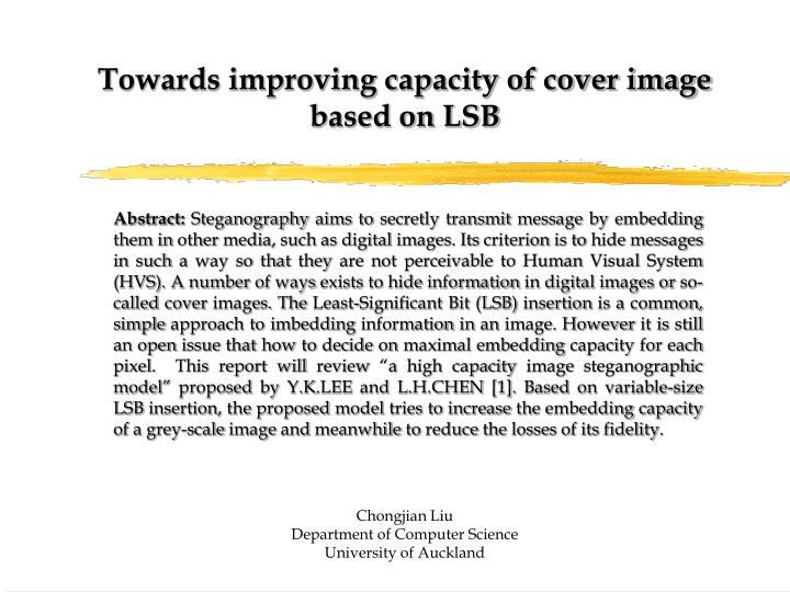 towards improving capacity of cover image based on lsb