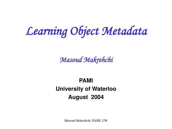 learning object metadata
