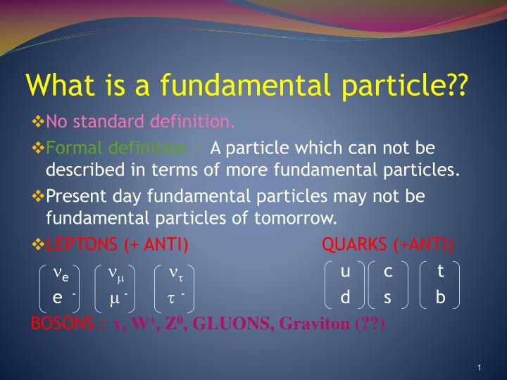 what is a fundamental particle