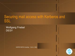 Securing mail access with Kerberos and SSL