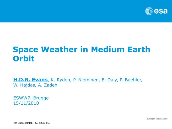 space weather in medium earth orbit