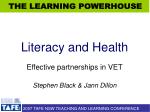 Literacy and Health - slide 1