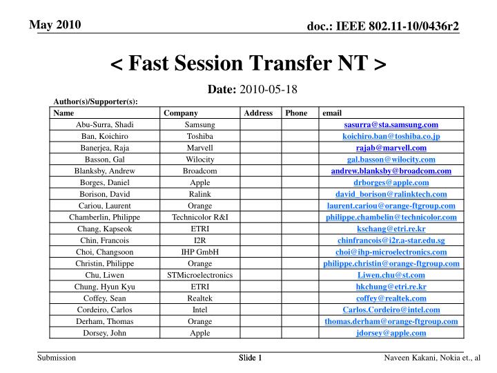 fast session transfer nt
