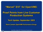 Marvel Performance Characterization Project - slide 1