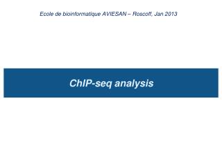 ChIP-seq analysis