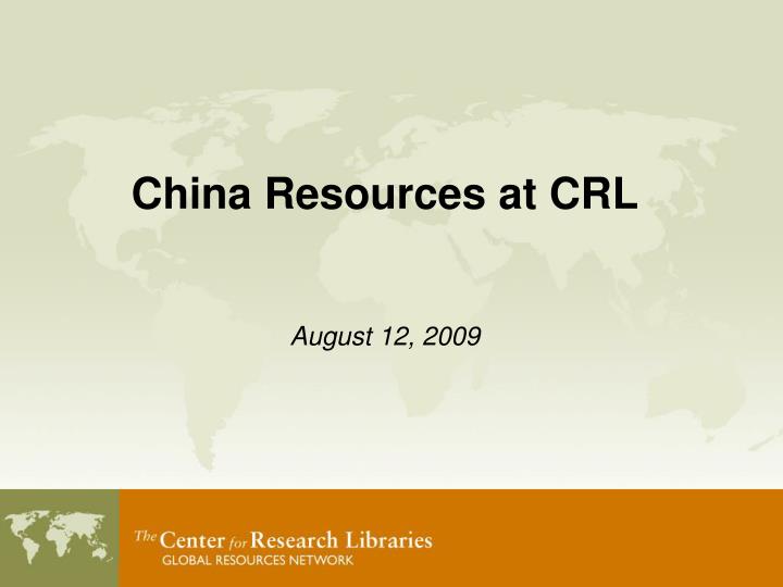 china resources at crl