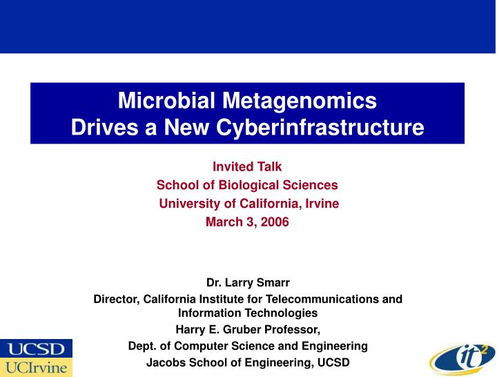 microbial metagenomics drives a new cyberinfrastructure