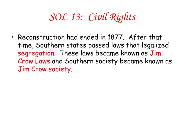 sol 13 civil rights