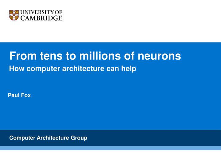 from tens to millions of neurons
