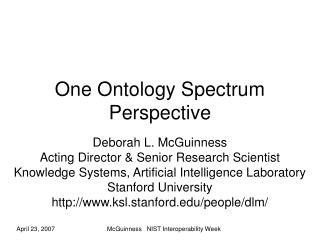 One Ontology Spectrum Perspective