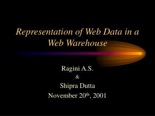 Representation of Web Data in a Web Warehouse