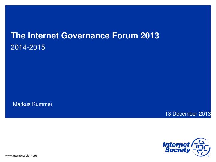 the internet governance forum 2013