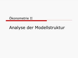 Ökonometrie II