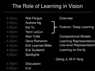 The Role of Learning in Vision