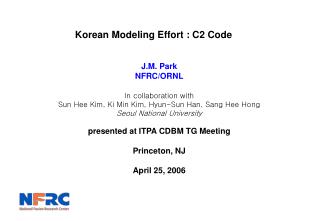 Korean Modeling Effort : C2 Code