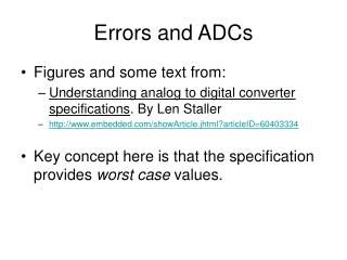 Errors and ADCs
