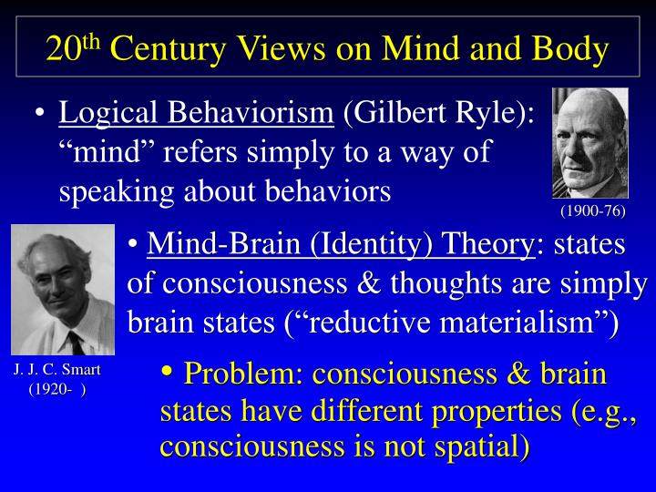 20 th century views on mind and body