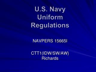 U.S. Navy Uniform Regulations