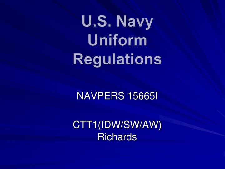 u s navy uniform regulations