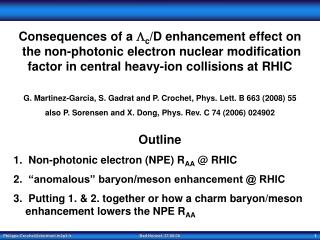 Consequences of a ? c /D enhancement effect on the non-photonic electron nuclear modification