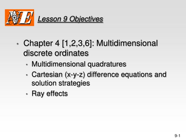lesson 9 objectives