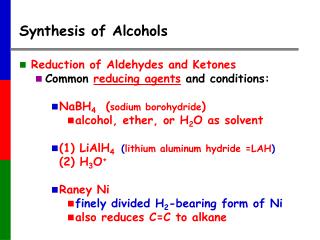 Synthesis of Alcohols