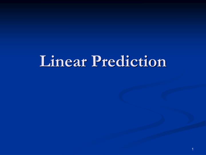 linear prediction