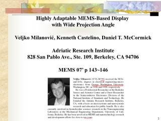 Highly Adaptable MEMS-Based Display with Wide Projection Angle