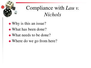 Compliance with Lau v. Nichols