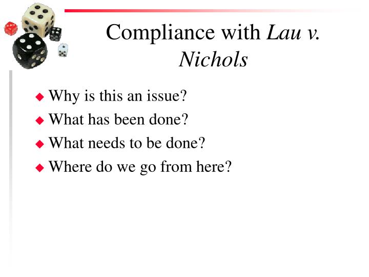 compliance with lau v nichols