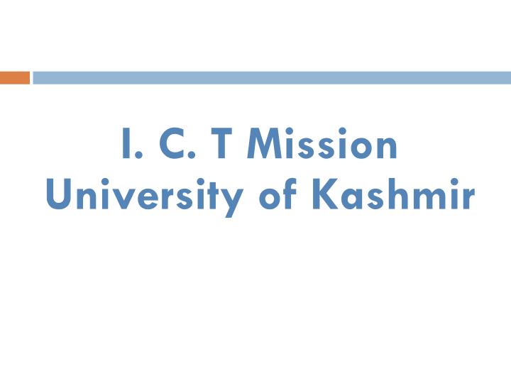 i c t mission university of kashmir